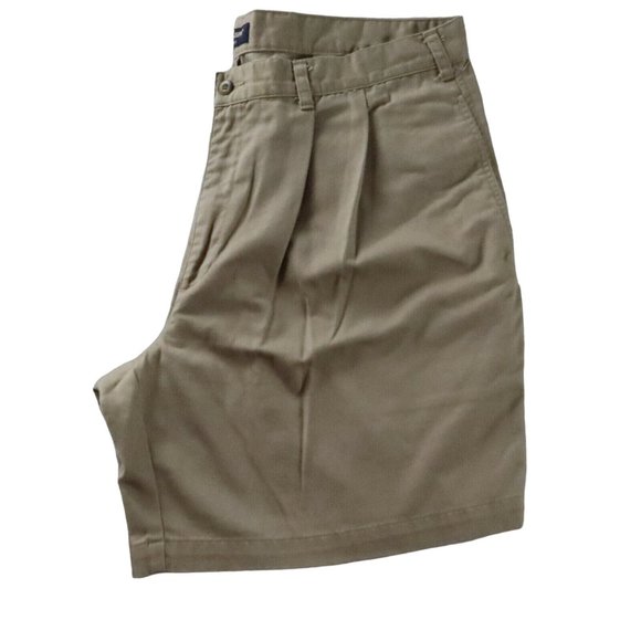 DOCKERS Shorts Men's Pleated Khakis Slash Pockets Button Brown 38 - Picture 4 of 11
